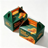 Boîtes à poulet frit anti-graisse en gros avec poignée – Contenants à emporter pour la restauration rapide – Emballage personnalisé pour snacks et frites