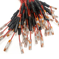 Kabel Harness Pemasangan Sekring Elektronik Kustom Seri 221 Konektor Adaptor 1-Core/2-Core Berlapis Emas Merah PTFE/PBT Elektrikal