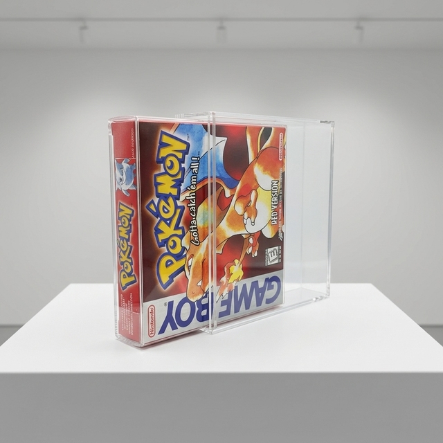 Modern Transparent Lucite Video Game Box Case UV Resistant Retro Game Showcase for Game Boy Color Sealed Games Set