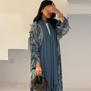 Nouvelle Robe Longue Européenne de Luxe pour Femme, Abaya Musulmane du Moyen-Orient avec Pompons, Imprimée, Style <span class=keywords><strong>Boubou</strong></span>, Vente en Gros pour l'Aïd - Product Image 1