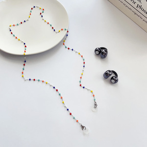 Cordino Creativo con Perline di Cristallo Anti-Smarrimento, Collana Colorata con Perline per Auricolari Bluetooth Wireless a Clip - Product Image 1