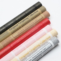 Papier d'emballage pour fleurs à imprimé journal anglais vintage, imperméable, style rétro, pour fleuristes, vente en gros