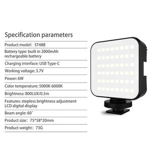 Portable Mini 2000mAh LED <strong>Selfie</strong> <strong>Ring</strong> <strong>Light</strong> Compact Travel Camera Lighting Makeup Mirror Rechargeable Photographic Lighting - Product Image 6