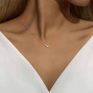 Nuevo Collar de Moda 925 con Circonitas Redondas Geométricas de 18K para Chicas Jóvenes - Product Image 3