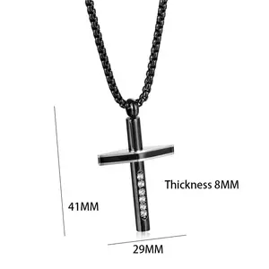 Minimalist Diamond Trend Best Religious Cross Pvd Stainless Steel Christian Pendants Fine Fashion Jewelry Necklaces For Men 2024