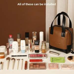 Wholesale Waterproof Portable <b>Zipper</b> <b>Storage</b> <b>Bag</b> PU Leather Makeup Organizer <b>Bag</b> Travel Cosmetics Toiletry Pouch <b>Bag</b> - Product Image 2
