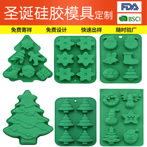 Christmas Silicone Molds 6Pcs Set Snowflake Tree Gingerbread Baking Cookie Candy Mold Oven Safe - Product Image 5