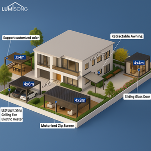 Pavillon en aluminium avec revêtement en poudre sur mesure, pergola, toit rétractable, imperméable, résistant à la pourriture, pour la décoration de <span class=keywords><strong>jardin</strong></span> au bord de la piscine - Product Image 6