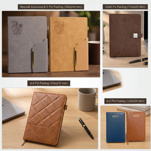 Custom Logo Premium PU Printing Diary Planner Gift Set Hardcover Planner Notebook Metal Flap Closure Ribbon Bookmark for Office - Product Image 1