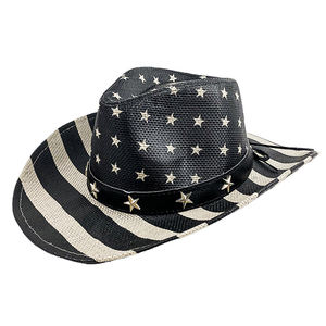 Vente en gros de <span class=keywords><strong>chapeau</strong></span> de drapeau américain vintage <span class=keywords><strong>chapeau</strong></span> de cowboy en <span class=keywords><strong>paille</strong></span> pour les fêtes - Product Image 5
