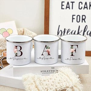 Tasse en émail à bord argenté Uionen, article ménager personnalisé avec impression de logo, tasse en céramique de 350 ml. Gobelet écologique - Product Image 4