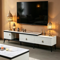 Ensemble table basse et meuble TV en pierre frittée moderne, multifonctionnel, pour villa et appartement, mobilier de salon de luxe, meuble TV sur mesure