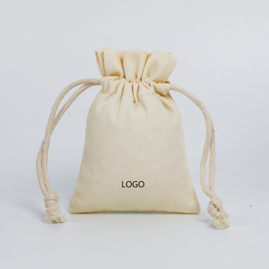 Pochette en tissu personnalisée, petit sac à cordon, sacs d'emballage en coton mousseline bio pour sac anti-poussière - Product Image 3