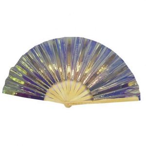 พัดพับขนาดใหญ่ 33 ซม. พัดมือพีวีซี พัดกังฟู พัดไม้ไผ่พีวีซี - Product Image 1