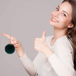 <span class=keywords><strong>Keychain</strong></span> thỏ giả lông Pompom Fluffy bóng Fluffy pompoms keyiring cho phụ nữ cô gái Túi phụ kiện <span class=keywords><strong>Keychain</strong></span> - Product Image 2