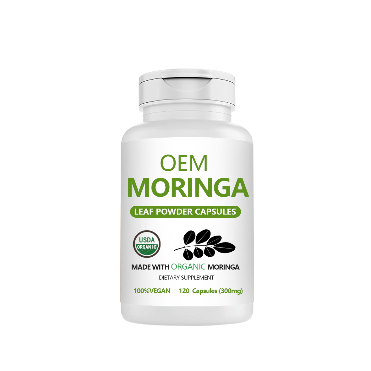 Органический экстракт Moringa Oleifera по индивидуальному заказу, капсулы, зеленый порошок, пищевые добавки из листьев Моринги
