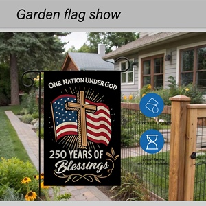 USA 250 Garden Flag 12x18 Christian Cross One <strong>Nation</strong> Under God Semiquincentennial Yard Decor Patriotic Outdoor Banner - Product Image 3