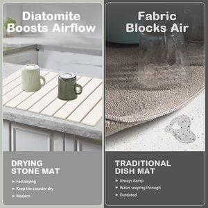 Tapis de séchage absorbant rapide en pierre de diatomée écologique et pliable pour comptoir de cuisine et vaisselle - Product Image 3