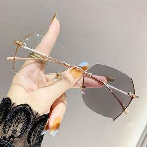 Montures de lunettes anti-lumière bleue sans monture en alliage, personnalisables avec logo, pour femmes, collection 2025, verres photochromiques - Product Image 3