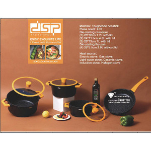 DSP Cookware <b>Set</b> 4 <b>Pc</b> Nonstick Nordic Design With Glass Lids For Stove Top Use - Product Image 2