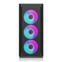 Casing hitam Harga bagus Per untuk Pc Gamimg Steel casing komputer menara dengan Panel samping jendela ATX Sff Premium casing PC