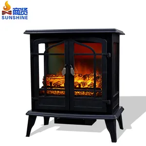 Modern Design 25" Freestanding Decorative Flame Portable Electric Fire Place Heater