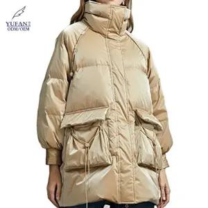 YuFan mantel bergelembung wanita ukuran Plus, jaket musim dingin hangat Puffer tahan air Fashion pakaian pabrik grosir