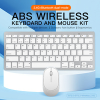 Kit clavier et souris sans fil ABS mini pour PC de bureau, ordinateur portable, sensation métallique, clavier et souris combo pour le travail