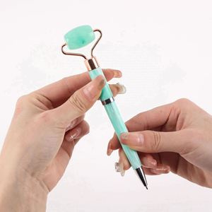 Wholesale Custom Logo Printed Luxury Jade Facial <b>Roller</b> Pen Ballpoint Pens 0.5mm Blue <b>Ink</b> Forever Pen Cute Customizable Colors - Product Image 4