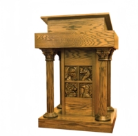 Pupitre d'église en bois sacré pour centre de ministère, lieu religieux, espace sacré, scène de sermons, lutrin
