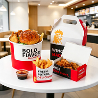 Emballages alimentaires en papier jetables personnalisés pour frites, boîtes à ailes de poulet, boîtes à hamburgers, boîtes à emporter pour la restauration rapide