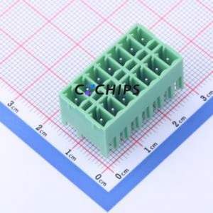 KF2EDGKVH-3.81-2*7P Plug-in Terminal Block Through hole,P=3.81mm Connector Board-to-Board / Socket - Closed 2x7P 3.81mm Green - Product Image 1