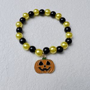 Bracelets faits à la main Halloween perlé citrouille château fantôme série orange pour hommes et femmes divers styles en plastique - Product Image 5