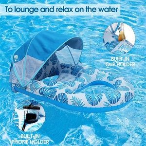 PVC Inflatable <b>Pool</b> Float Single Double Seat with Canopy Swimming <b>Pool</b> Beach Lounger Back Seat - Product Image 3