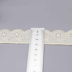 Cinta de encaje de algodón delicado ecológico al por mayor de 3 cm con diseño floral bordado personalizable para muñecas - Product Image 6