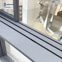 Ventana Corredera de Aluminio con Rotura de Puente Térmico JINGCHEN, Apertura Interior, Abatible y Giratoria, Doble Acristalamiento, OEM ODM, Exterior Moderno
