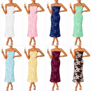 Vestidos de verano transpirables de gasa con estampado floral, surtido aleatorio para adultos, estilos variados, productos listos para envío, envío combinado. - Product Image 1