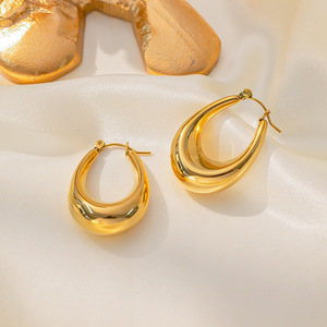 Boucles d'oreilles en acier inoxydable pour femmes, bijoux de mode en stock à vendre - Product Image 5
