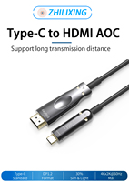 Câble optique actif USB-C vers HDMI AOC 21,6 Gbit/s de 30 m LSZH pour l'intégration de systèmes AV, salles de conférence et salles de commande