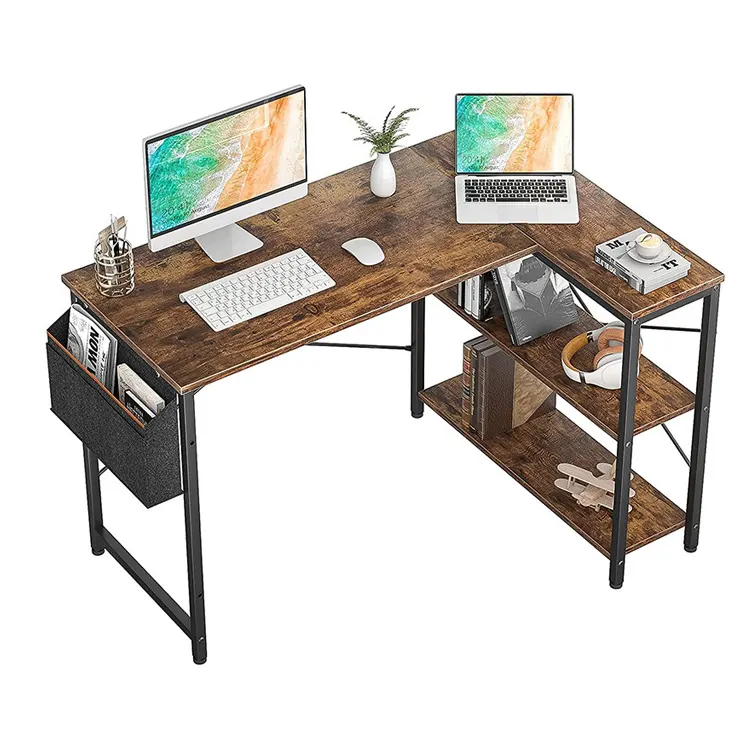 Wooden splicing desktop computer desk, home office desk, double corner table