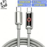 Câble de charge rapide Type C-C 60W, câble en nylon tressé en alliage d'aluminium, câble Type-C PD 3.1, câble USB C, OEM personnalisé, 1-3 m, câble USB Type C