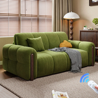 Canapé-lit électrique moderne inclinable en tissu, convertible, doux, pliable avec rangement et télécommande pour salon, appartement, hôtel