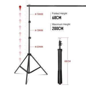 Support de fond de scène photo DB SH 2000x3000MM en alliage d'aluminium avec extension de barre transversale pour studio vidéo - Product Image 4