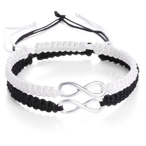 <span class=keywords><strong>Pulseras</strong></span> de Cuerda Trenzada de la Suerte, Ajustables, Infinito, <span class=keywords><strong>para</strong></span> Parejas, Amistad, Amor Eterno, Venta al por Mayor, 2 Piezas - Product Image 1