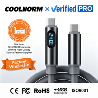 Cable de Carga Rápida de 240W con Pantalla Digital Tipo-C para Transferencia de Datos de Alta Velocidad, Disco Duro Externo, Carga PD para Smartphone
