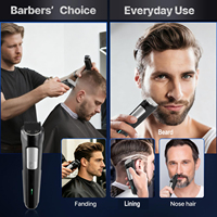 Tondeuse à barbe 14 en 1 pour hommes, kit de toilettage avec lames en acier inoxydable, quatre têtes interchangeables, pour le visage, le corps, le nez et les oreilles