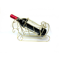 Porte-bouteille à vin en métal plaqué or, support décoratif en forme de traîneau pour comptoir, décoration de bar à domicile