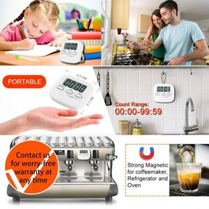 Temporizador de Cocina Digital Magnético con Cuenta Regresiva, Cronómetro con Alarma Fuerte, Dígitos Grandes, Soporte Trasero y Orificio para Colgar - Product Image 4