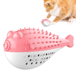 MOFESIPI cepillo de dientes para gatos, juguete de hierba gatera, juguetes en forma de pez, palitos de Limpieza de dientes de gato de silicona para masticar, agarrar y jugar - Product Image 3