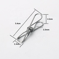Paquete de 40 Pinzas de Ropa Resistentes para Exteriores, Pinzas de Acero Inoxidable con Diámetro de 1.5 mm y Longitud de 54 mm